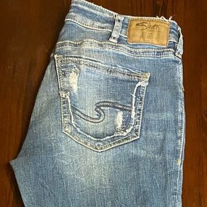 Silver Distressed Jeans